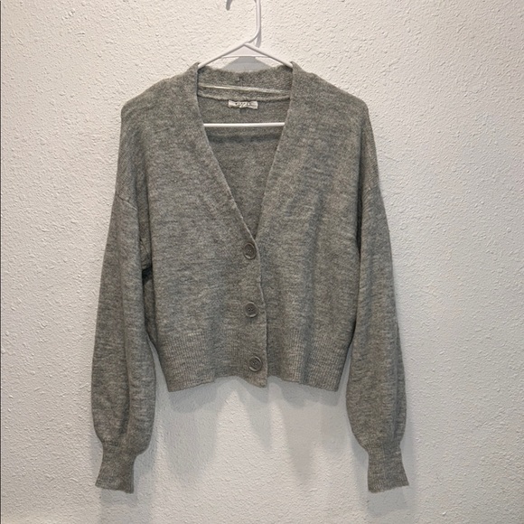 Winter Light Gray Women's Cardigan Sweater - Picture 1 of 7